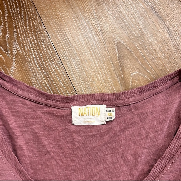 Nation Ltd Geri Puff Sleeve V-Neck Tiered Midi Peasant Dress - Picture 6 of 8